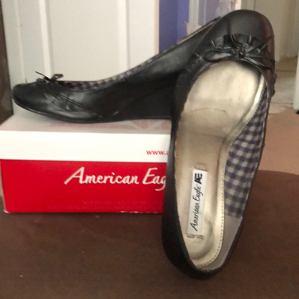 Ladies Black Wedge Shoes